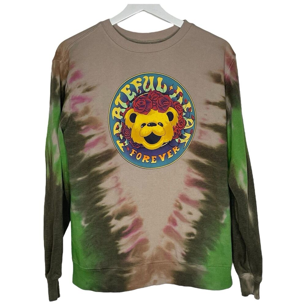 Grateful Dead Forever Sweatshirt Unisex Medium Graphic Retro Band Bear Tie Dye